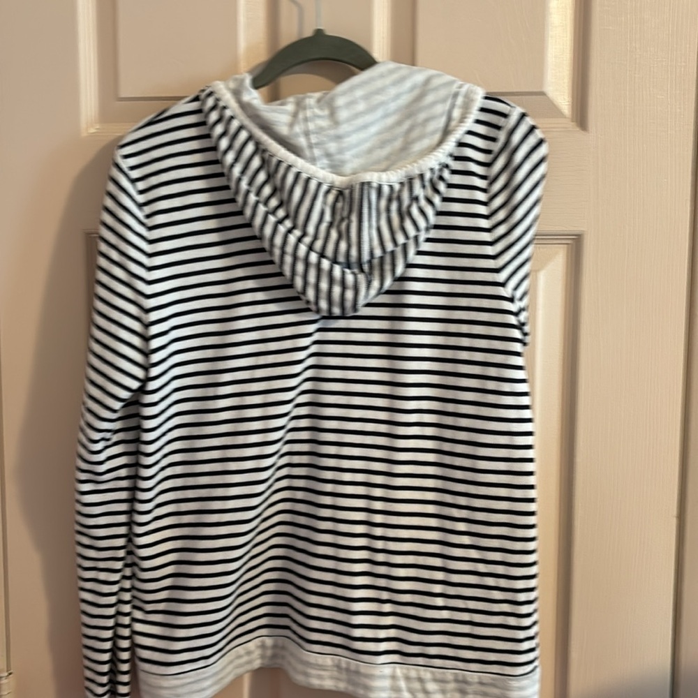 Talbots Soft white and black striped top - Picture 2 of 3